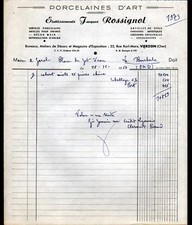 VIERZON (18) PORCELAINES D'ART "Ets Jacques ROSSIGNOL" en 1959
