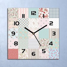 Horloge Murale Design En Verre Patchwork chambre Vintage le style 30x30