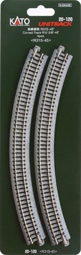 Rails courbe kato - rails, 45°