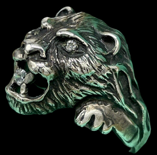 Anneau homme tête lion - anneau, de