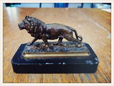 Beau Petit Bronze Animalier de Christophe Fratin / Sculpture miniature de Lion.