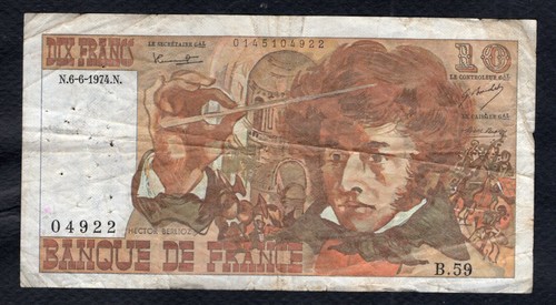 Francs berlioz 6 1974 - 10,
