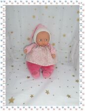 ⑤ - Doudou Poupée Lutin Rose Fleur  Babipouce  Blouse Fleurs  Corolle 30 cm