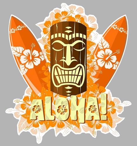 Autocollant aloha tahiti - autocollant,
