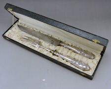 Service à découper service à gigot manche en argent fourré décor végétal coffret