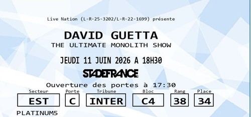 Vends place platinium 5 - vends,