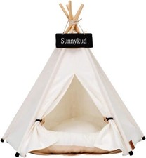 Tente tipi pour animaux de compagnie avec coussin amovible et lavable