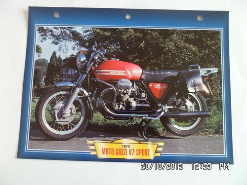 Carte fiche moto - fiche, v7