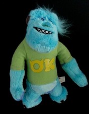O6. DOUDOU PELUCHE DISNEY PIXAR SULLY MONSTRES ET COMPAGNIE BLEU VERT OK 18cm