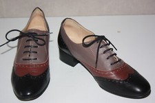 HEYRAUD Derby Lacets Tout Cuir Bicolore T 36 TBE