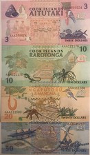 Cook Islands 4 Pcs Banknote Set Of 3 - 50 Dollars 1992 UNC Currency