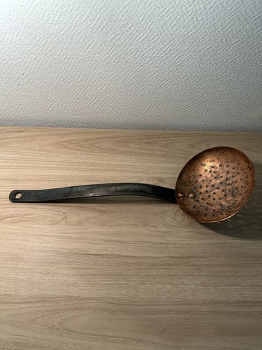 Ancien écumoire cuivre avec - ancien,