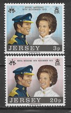 JERSEY , 1973 , PRICESS ANN/ MARK PHILLIPS , SET OF 2 STAMPS  PERF , MNH