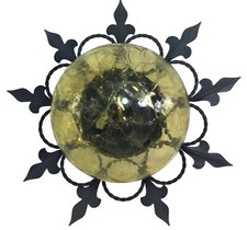 MAGNIFIQUE PLAFONNIER EN FER FORGE FORME DE SOLEIL ERA CHATY VALLAURIS 50's