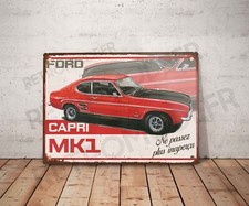 Plaque métal vintage Ford capri mk1 Enseigne Garage Décoration Déco atelier