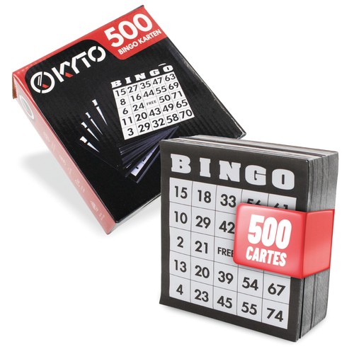 Bingo cartes set 500 pièces - cartes,