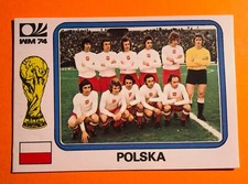 PANINI WORLD CUP MUNCHEN 74'ORIGINAL STICKER # 335 EQUIPE POLOGNE POLSKA RARE 