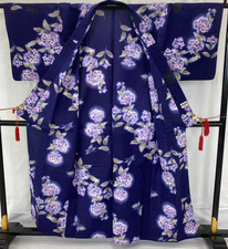 Kimono japonais vintage Yukata marine sans doublure traditionnel...