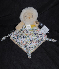 🦁DOUDOU ET COMPAGNIE DC4223 lion beige jaune Bohaime anneau hochet Etat NEUF
