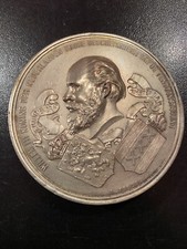 Rare Grosse Médaille Uniface Hollande Willem III Amsterdam A. Fisch Mz