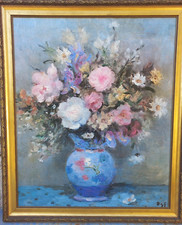 Marcel DYF : Tableau Pannea Bouquet " PIVOINES ET IRIS " REPRODUCTION 53 x 62 cm