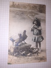 CPA , joyeuses pâques, enfant oeuf poules poussins  (écrite )