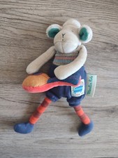 Peluche hochet doudou Moulin Roty Zephyr Mouton guitar 20cm Les Zig et Zag