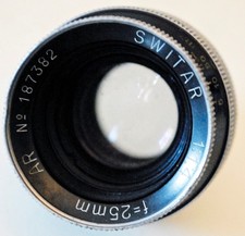 Objectif " KERN " TYPE ..SWITAR - MOUNT " C " - 9,5 et 16 mm - F 25 mm ..1:1.4