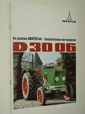 Catalogue Traktor DEUTZ  D 3006  Non daté  Tracteur prospekt brochure tractor
