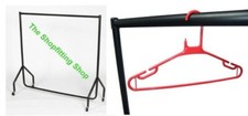 5ft Vêtements Vêtement Rail & 100 Plastique Rouge Manteau Cintre