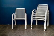 Lot de 4 Chaises ou fauteuils de jardin terrasse extérieur  métal blanc vintage