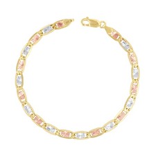 14K Solide Tri-Color Jaune