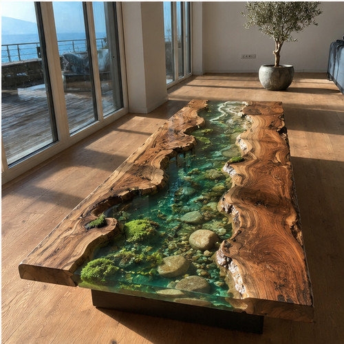 Live edge olive wood epoxy - live,