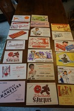 lot 20 buvards publicitaires anciens Chocolat (112) advertising blotters