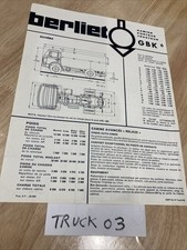 Berliet porteur GBK6 tracteur caractéristique prospectus camion poids lourd
