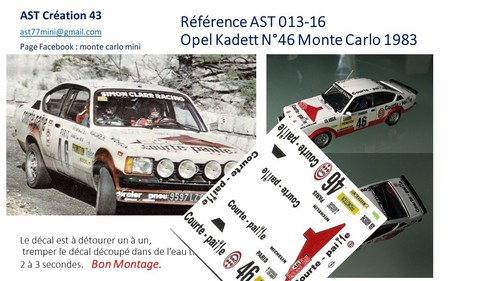 New decal opel kadet gt - new, gt/e