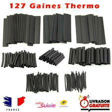 Gaine thermo noire lot de 127 gaines thermorétractables de 40 à 80mm Ø 2 à 13mm