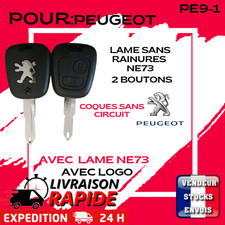 Coque Clé Télécommande Peugeot 206, 206 CC, 206+ – Boîtier 2 Boutons