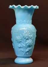 B 1900 vase pot opaline bleu 20cm380g Portieux Meisenthal Vallérysthal chic