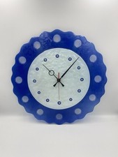 Pendule Murale Verre Laboratorio D’arte 1980s Italy Horloge VINTAGE Bel état