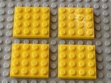 4 x LEGO Plaque Jaune Yellow