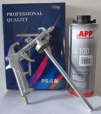 1 pistolet pulverisation + 2 cartouches anti gravillon noir peinture automobile