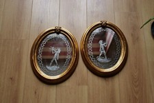 Paire miroir ovales doré anciens