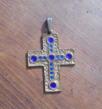 Croix Pendentif Bronze & Email