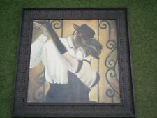TABLEAU COUPLE DANSE LE TANGO  CHROMO  ENCADRE  FRENCH