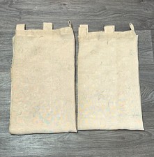 Lot 2 demi rideaux voile beige H 110 cm X L 57 cm - TBE