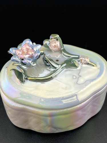 Iridescent lusterware floral - iridescent,