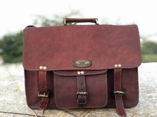 Homme Cuir Vintage Ordinateur