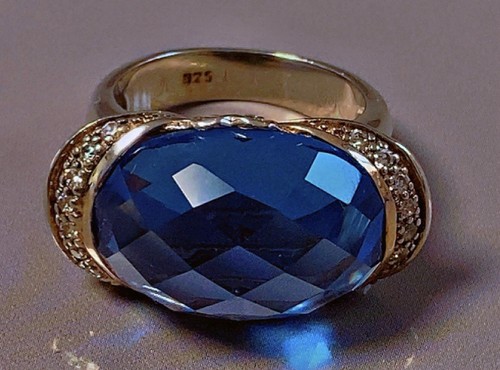 Ancienne bague argent - , topaze