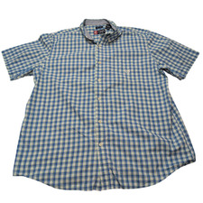 Chemise CHAPS bleue et verte à carreaux manches courtes taille XL #14e